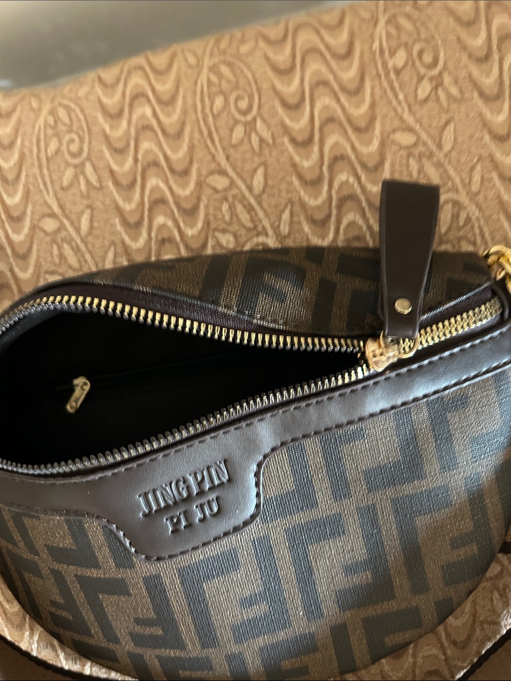 Monogram Brown Crossbody Belt Bag with Wide Logo Strap - Picture 3 of 4